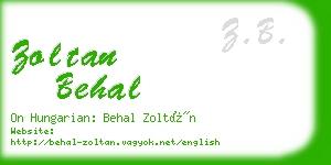 zoltan behal business card